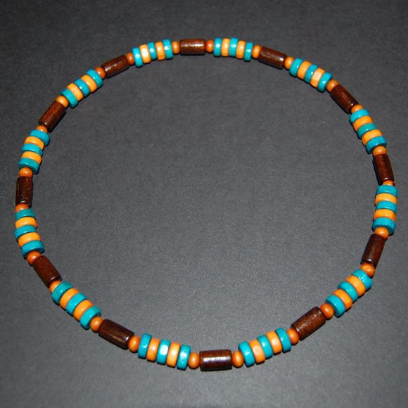 Men Necklace,Wood Necklace,Surfer Necklace,Tribal Style,Chocker,Beach Necklace - Picture 1 of 4